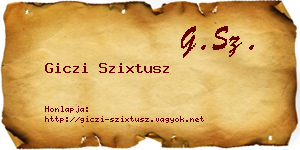 Giczi Szixtusz névjegykártya